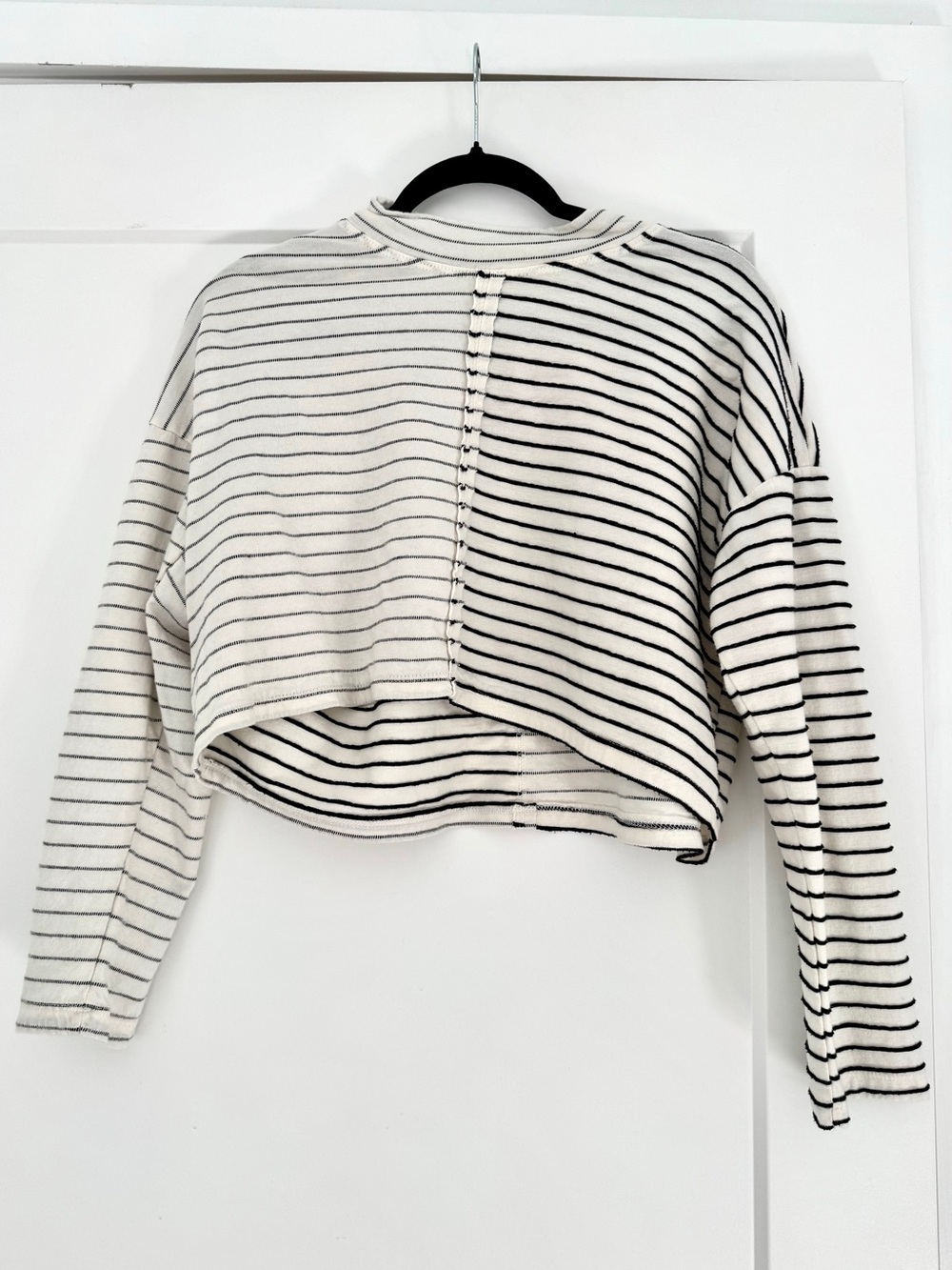 By Together Striped Cropped Long-Sleeve Top - Size S